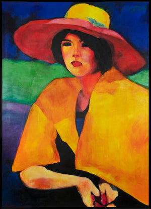 Framed acrylic painting on canvas "Femininity"