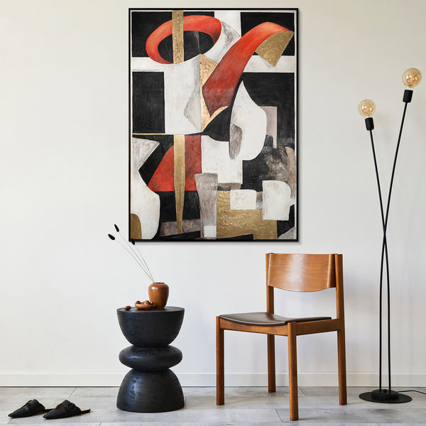 Abstract art "Graphic Rhythm" with frame wall decoration living room