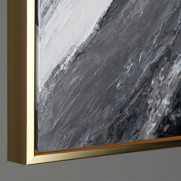 Abstrakte Kunst "Goldene Symphonie" mit Rahmen Wanddeko Wohnzimmer