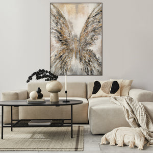 Abstract Butterfly Painting with Golden Wings – Hand-Painted Canvas Artwork for Living Room
