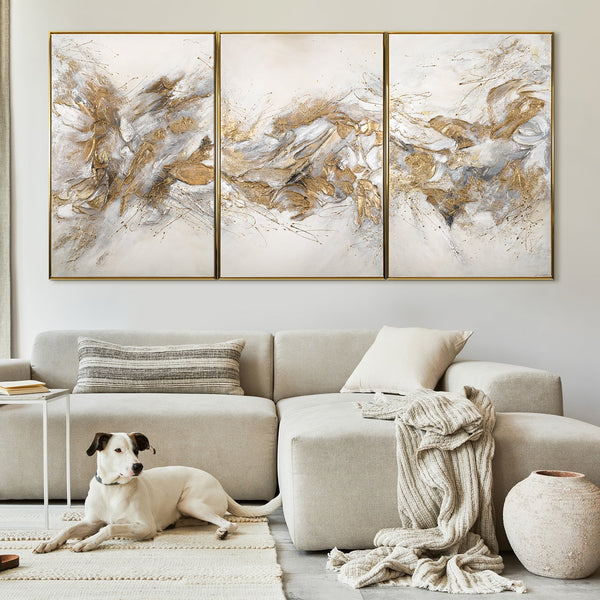 Framed triptych wall art "Sparkling shades"