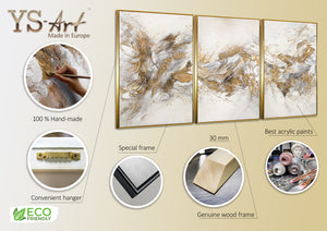 Framed triptych wall art "Sparkling shades"