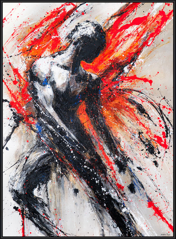 Original Hand-Painted Acrylic Painting „Black Power“ on Canvas with Frame