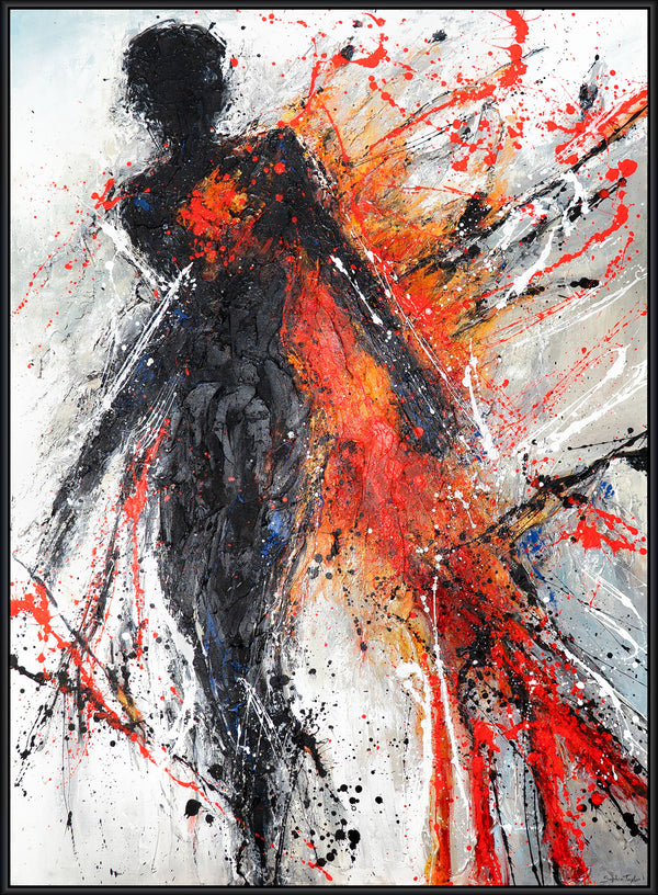 Original Hand-painted Acrylic Painting "Living Shadows" on Canvas with Frame