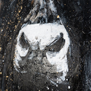Hand-painted Painting with Frame "Strength in Black and Gold" – Majestic Bull Frontal
