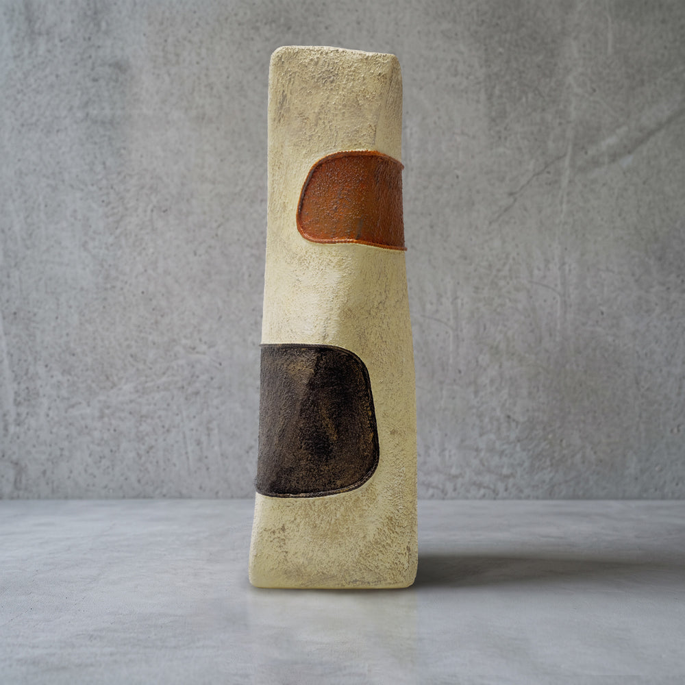 Keramik deko bodenvase handbemalt, eckige Form, 30,5 cm
