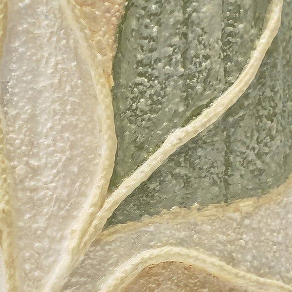Keramik bodenvase beige handbemaltes Blattmotiv, 22 cm