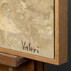 Acrylbilder abstrakt modern, handgemalte leinwandbilder mit Rahmen "Glänzendes Gold"