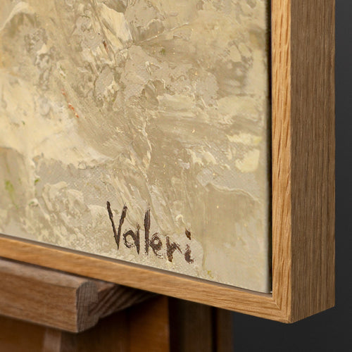 Acrylbilder abstrakt modern, handgemalte leinwandbilder mit Rahmen "Glänzendes Gold"