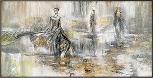 Hand made modern acrylic painting with frame "Fashion Show"