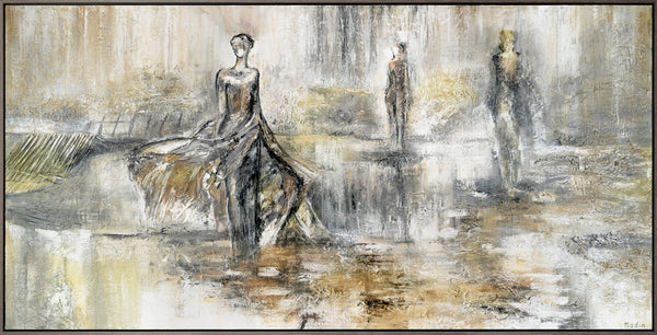 Hand made modern acrylic painting with frame "Fashion Show"