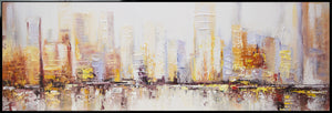 Abstrakte bilder auf leinwand mit Rahmen 150x50cm "Morgen’s in Megapolis"