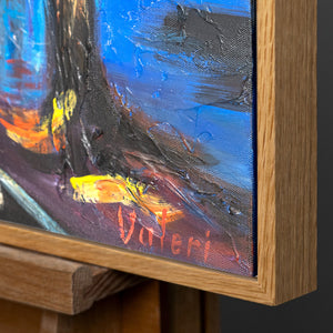 Abstrakte landschaftsmalerei handgemalt "Abends in Paris"