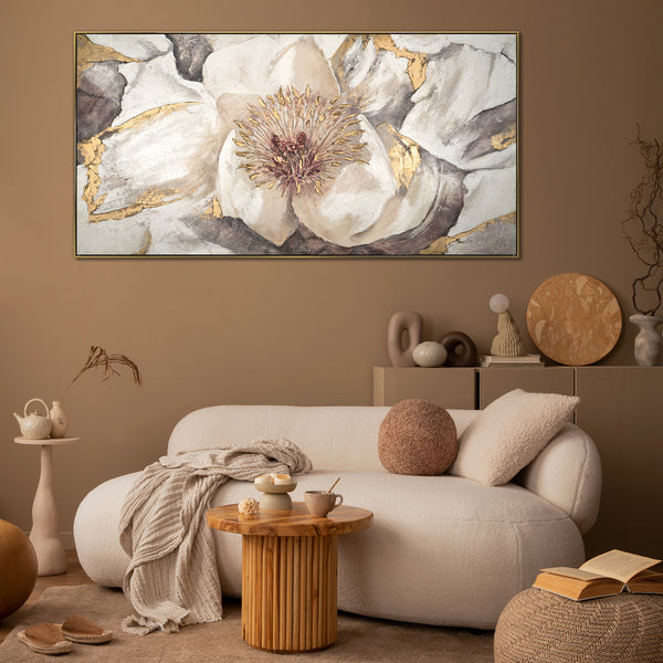 Handgemalte blumenbilder acryl auf leinwand "Malve"