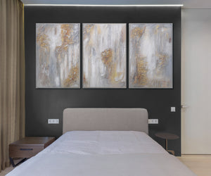 Handgemalte bilder acryl abstrakt mit blattgold "Philosophie"