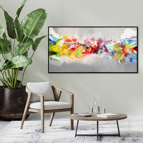 Acrylic painting on canvas: modern abstract wall art "Colorful life"