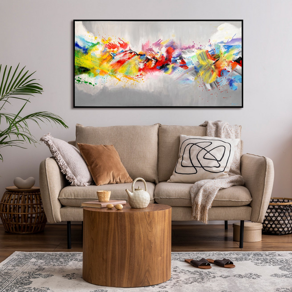 Acrylic painting on canvas: modern abstract wall art "Colorful life"