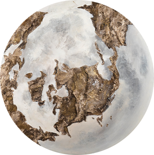 Runde 3D bild Weiße Textur "Goldene Erde"