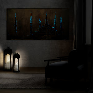 Framed illuminated wall art "Oasis of faith"