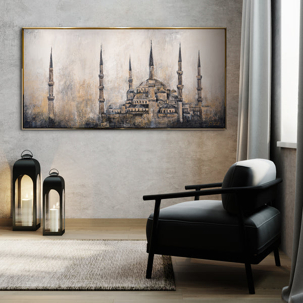 Framed illuminated wall art "Oasis of faith"