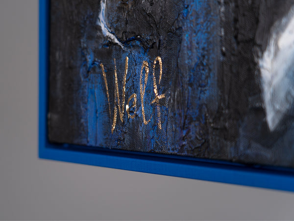 Modern light up wall art with frame "Stock exchange"