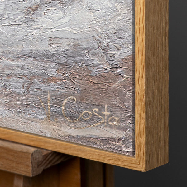 Modernes Leinwandbild mit Naturholzrahmen