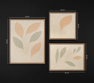 Handgemalte Bilderwand Set für die Praxis „Zarter Garten“