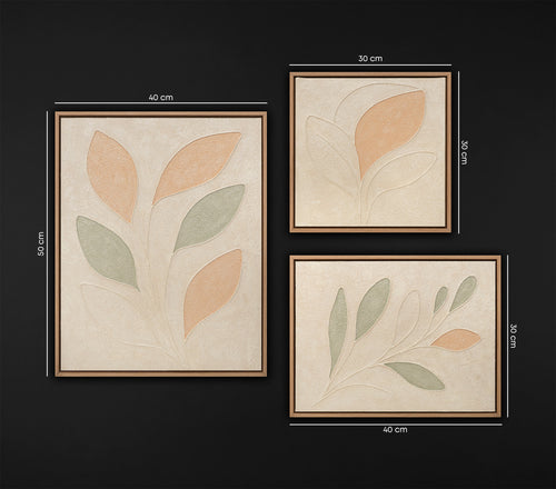 Handgemalte Bilderwand Set für die Praxis „Zarter Garten“