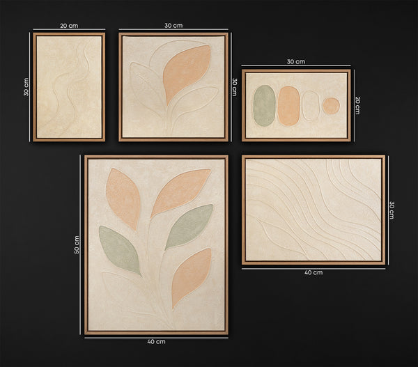 Handgemalte Bilderwand Set für die Praxis „Zarter Garten“