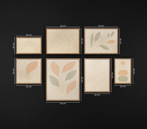 Handgemalte Bilderwand Set für die Praxis „Zarter Garten“