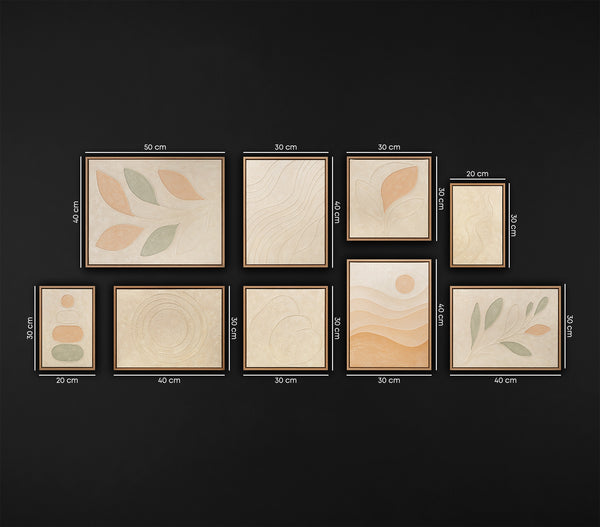 Modernes Kunstwerke Set fertig zum Aufhängen