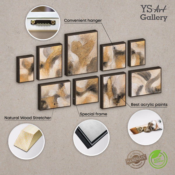 Handgemalte abstrakte Malerei Bilderwand Set für die Praxis „Blitz der Inspiration“