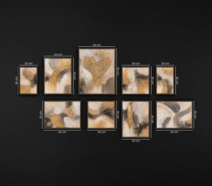 Handgemalte abstrakte Malerei Bilderwand Set für die Praxis „Blitz der Inspiration“