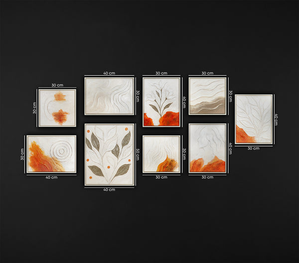 Set Bilderrahmen Acrylbilder Handgemalt farbenfrohe Abstrakte Kunst