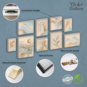 Handgemalte moderne Wandbilder Bilderwand Set für die Praxis „Sanftheit des Augenblicks“