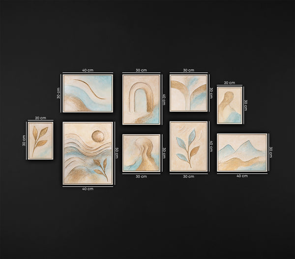 Kleine Bilder set texturierte Abstrakte Landschaft kunst auf Leinwand mit Rahmen