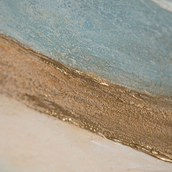 Strukturiertes Acrylbild in Beige und Blau für Praxisräume