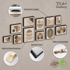 Handgemalte exklusive Wandbilder Bilderwand Set Praxis „Ausgewogenheit der Linien“