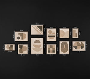 Geometrische Formen Bilder handgemalt auf Leinwand mit Rahmen