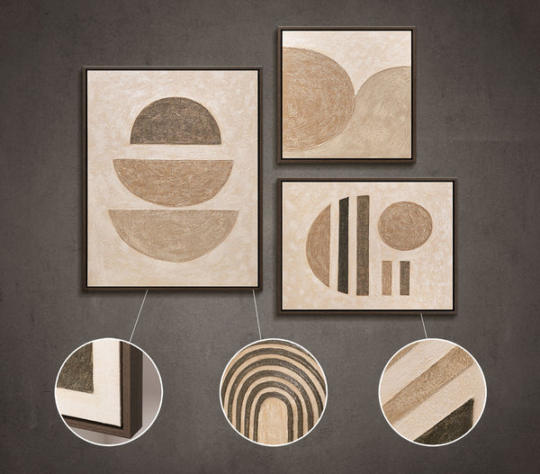 Handgemalte exklusive Wandbilder Bilderwand Set Praxis „Ausgewogenheit der Linien“