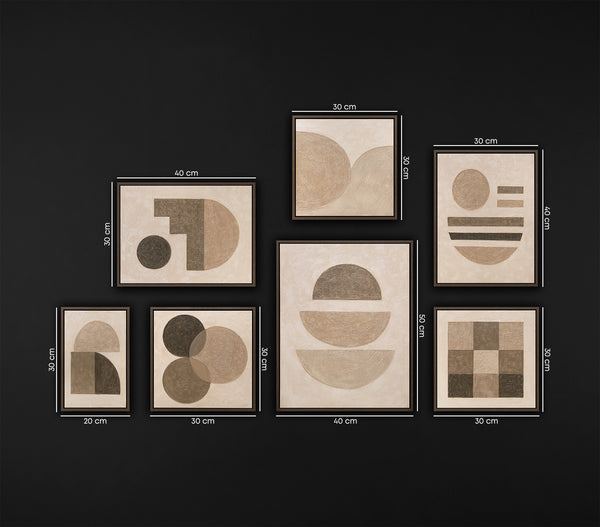 Handgemalte exklusive Wandbilder Bilderwand Set Praxis „Ausgewogenheit der Linien“