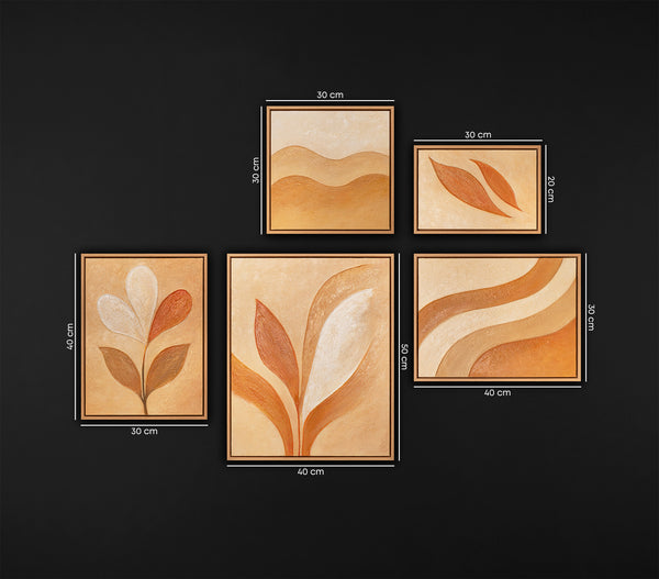 Handgemalte Bilder mit Acrylfarben Bilderwand Set „Flüstern des Laubs“