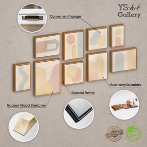 Handgemaltes Kunstbilder Wandbilder mehrteilig Set Praxis „Verschmelzung der Farbtöne“