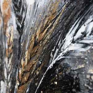 "Thorns" Acrylic Art – Canvas Painting and Black and White Abstract Art 115x50cm