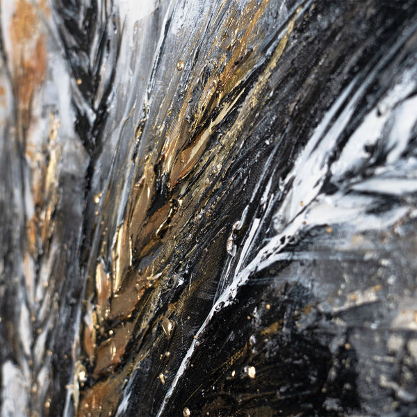 "Thorns" Acrylic Art – Canvas Painting and Black and White Abstract Art 115x50cm