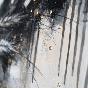 "Thorns" Acrylic Art – Canvas Painting and Black and White Abstract Art 115x50cm