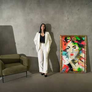 Abstraktes Portrait Leinwandbild Acryl moderne Wandkunst