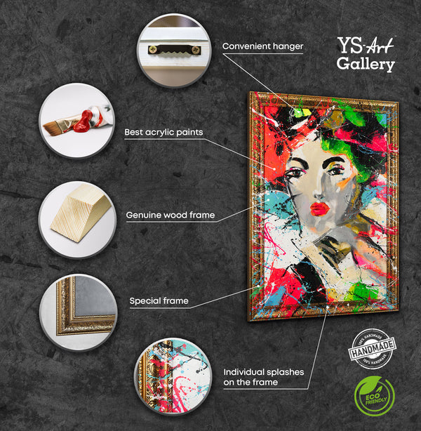 Modern Wall Art for Living Rooms - Abstract Painting with Frame