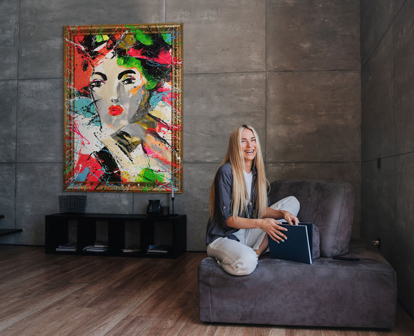 Modern Wall Art for Living Rooms - Abstract Painting with Frame