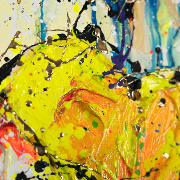 Handmade Paintings with Frame - Modern Wall Decor for Living Room "Palette of Love"
